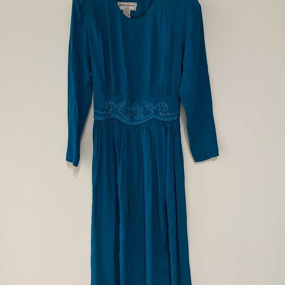 Vintage Kerin  Stevens blue dress . Xs/S